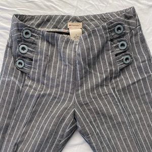 Anthropologie Pinstripe Wide Leg Dress Pants